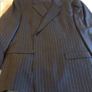 Gray With Blue Stripe Wool Suit